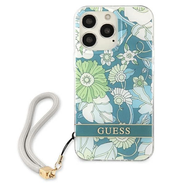 Guess Flower Cord - Cover for iPhone 13 Pro (Green) 2