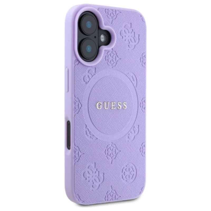 Guess Saffiano Peony Classic Logo MagSafe - Case for iPhone 16 (purple) 4