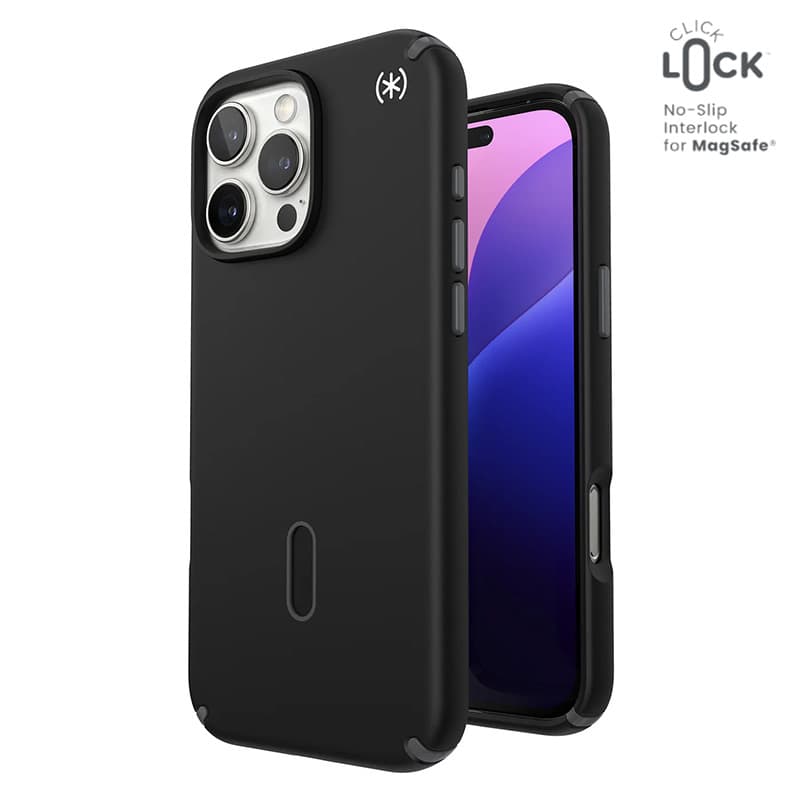 Speck Presidio2 Pro ClickLock & MagSafe - iPhone 16 Pro Max Case (Black / Slate Gray / White)