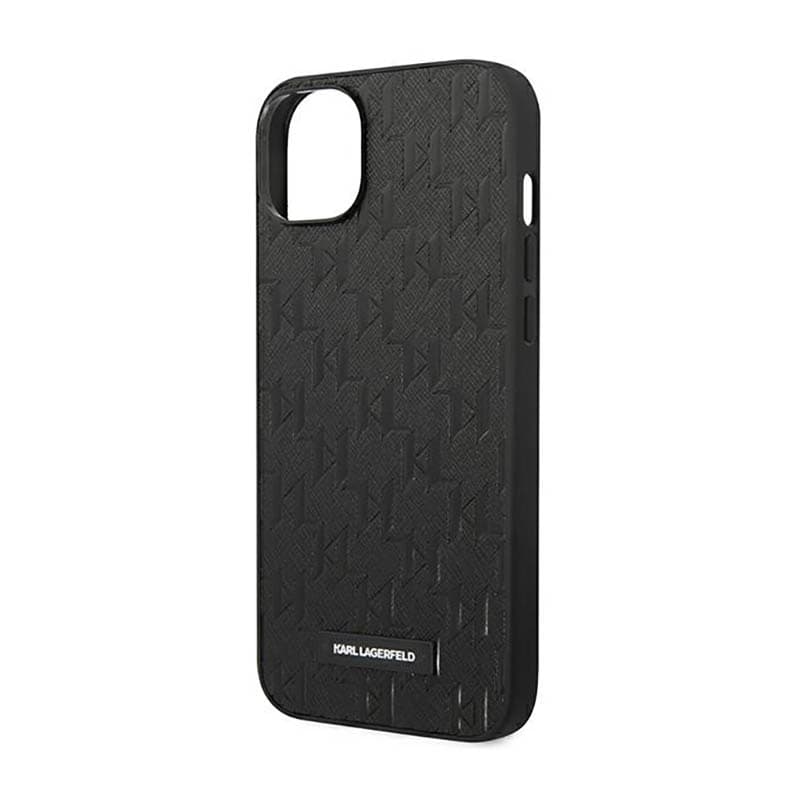 Karl Lagerfeld Saffiano Mono Metal Logo - Case for iPhone 14 Plus (Black) 6