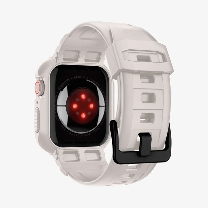 Spigen Rugged Armor Pro - Strap with case for Apple Watch 4/5/6/7/8/9/SE 44/45 mm (Dune Beige) 5