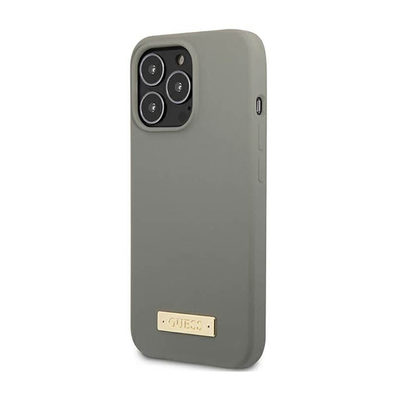 Guess Silicone Logo Plate MagSafe - Case for iPhone 13 Pro Max (Grey) 2