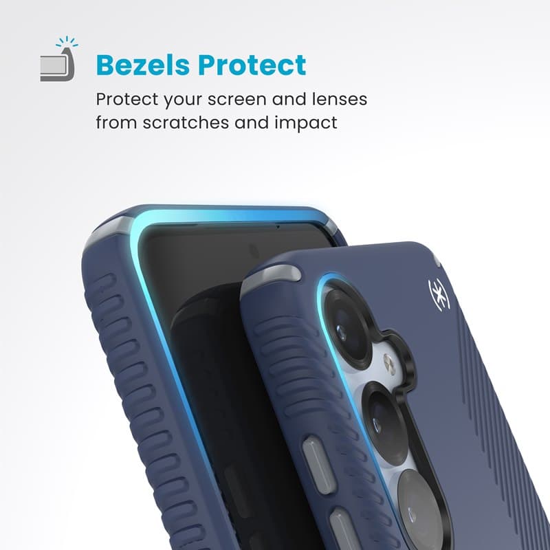 Speck Presidio2 Grip Magnet - Samsung Galaxy S25 / 24 MagSafe Case (Coastal Blue/Dust Gray/White) 5