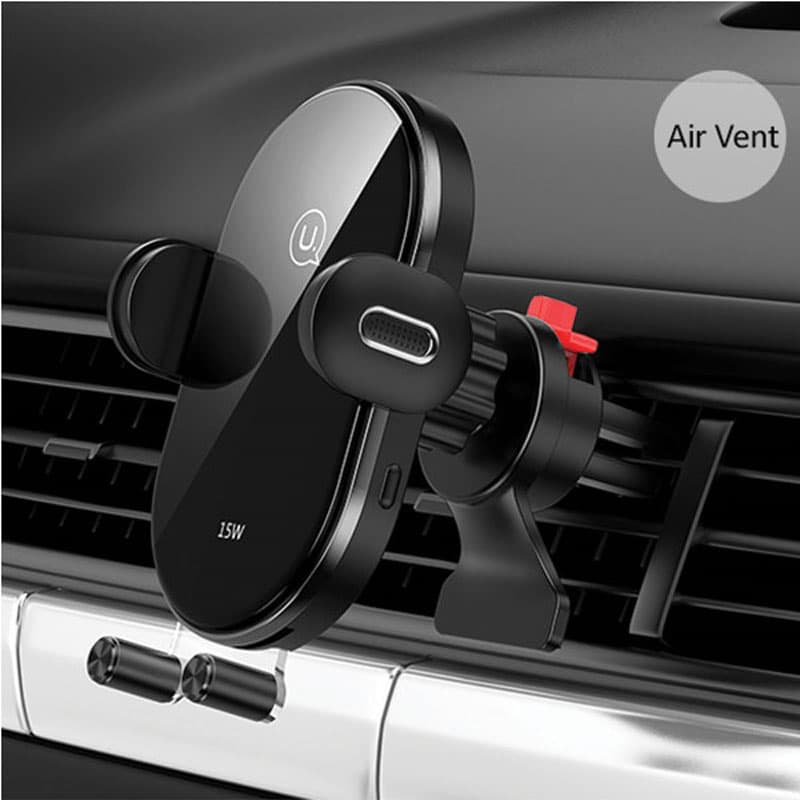 USAMS US-CD132 - Car holder with 15W wireless charging (Black) 8