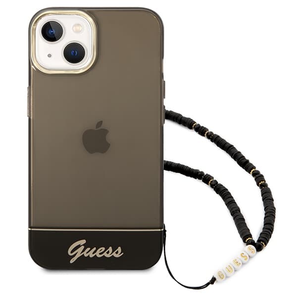 Guess Translucent Pearl Strap - Case for iPhone 14 Plus (Black) 2
