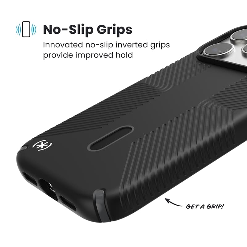 Speck Presidio2 Grip ClickLock & MagSafe Case for iPhone 17 Pro Max (Black / Gray / White) 4