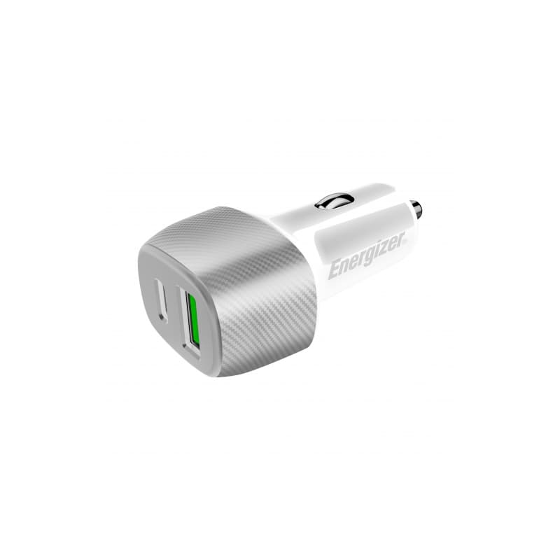 Energizer Ultimate - USB-C & USB-A 38W PD + QC3.0 car charger (White / Silver) 2
