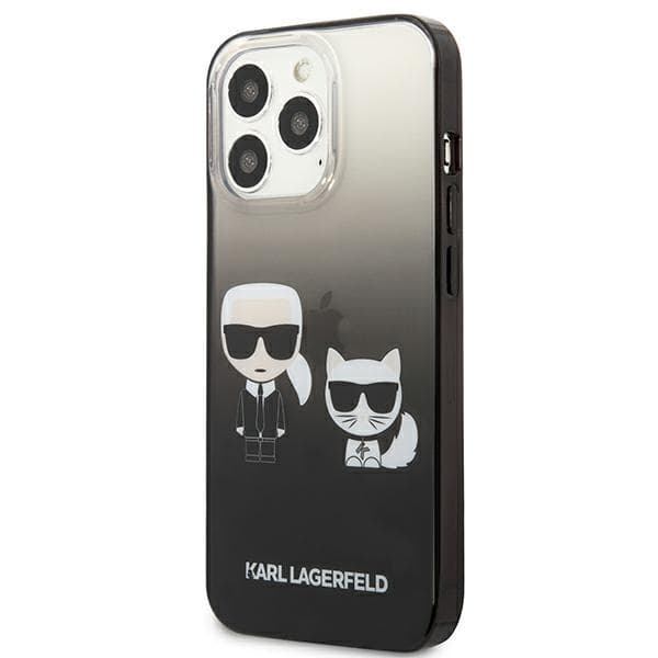 Karl Lagerfeld Gradient Ikonik Karl & Choupette - Case for iPhone 13 Pro (Black) 2