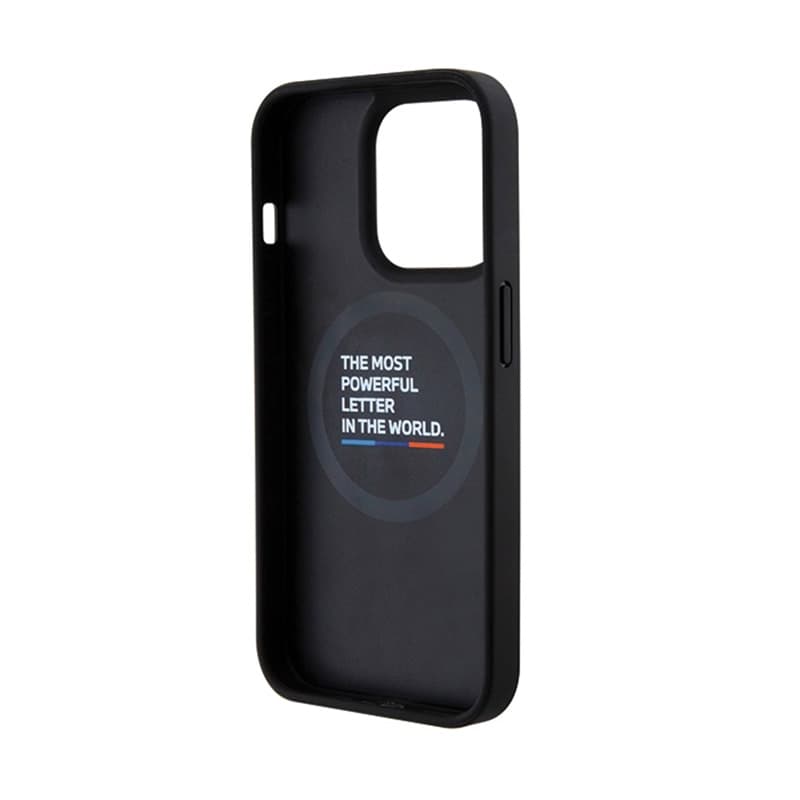 BMW Leather Carbon Blue Line MagSafe - Case for iPhone 15 Pro (Black) 7