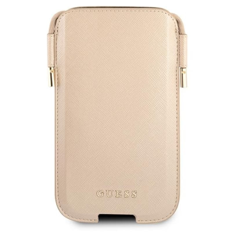 Guess Saffiano Pouch - Phone bag S / M max 6.1 "(gold) 2
