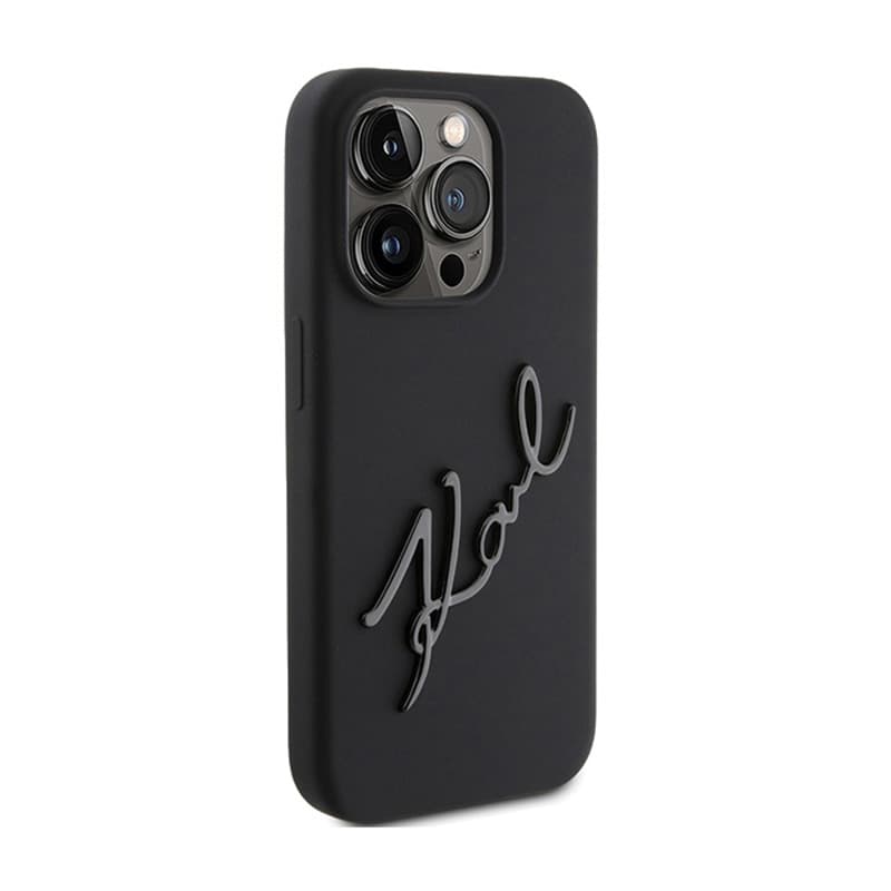 Karl Lagerfeld Silicone Karl Script - iPhone 15 Pro Case (Black) 4