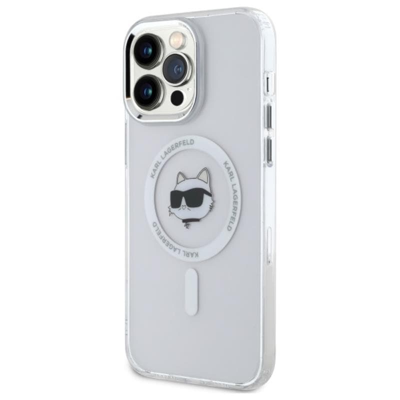 Karl Lagerfeld IML Metal Choupette Head MagSafe - Case for iPhone 14 Pro Max (White) 2