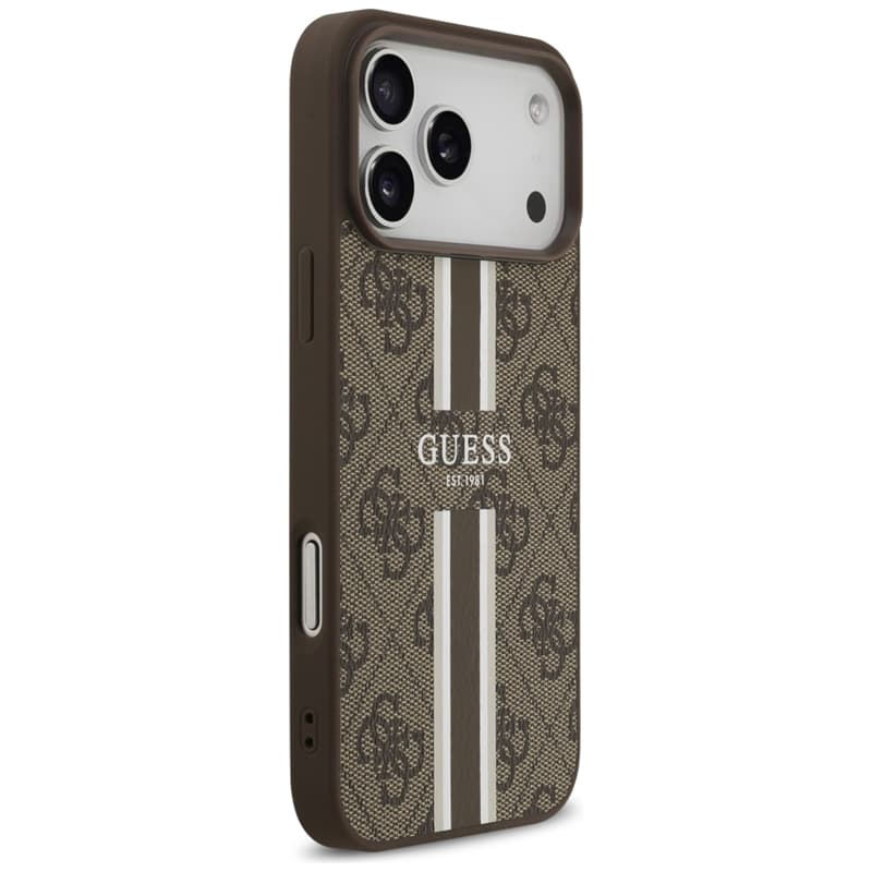 Guess 4G Printed Stripes MagSafe - Case iPhone 17 Pro Max (brown) 4
