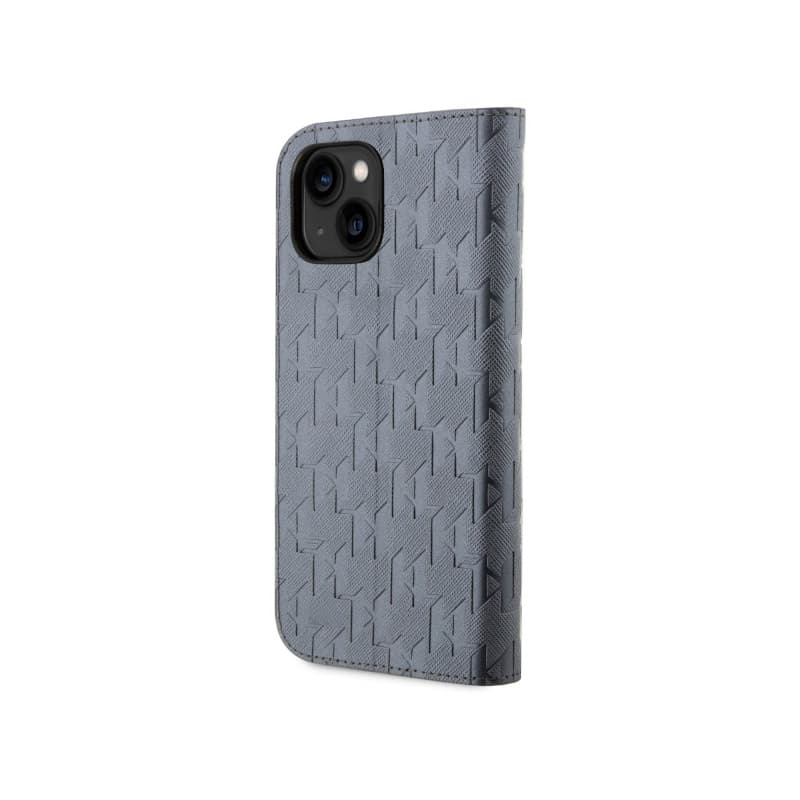 Karl Lagerfeld Booktype Saffiano Monogram - Case for iPhone 14 (Grey) 2