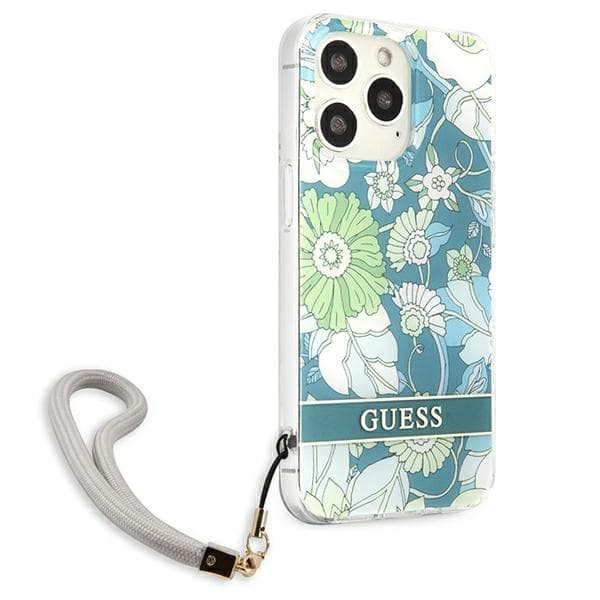Guess Flower Cord - Cover for iPhone 13 Pro (Green) 3