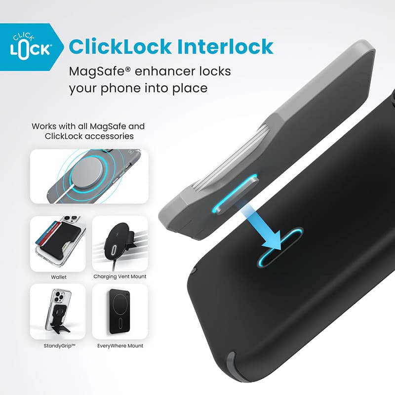 Speck Presidio2 Pro ClickLock & MagSafe - iPhone 16 Pro Max Case (Black / Slate Gray / White) 2