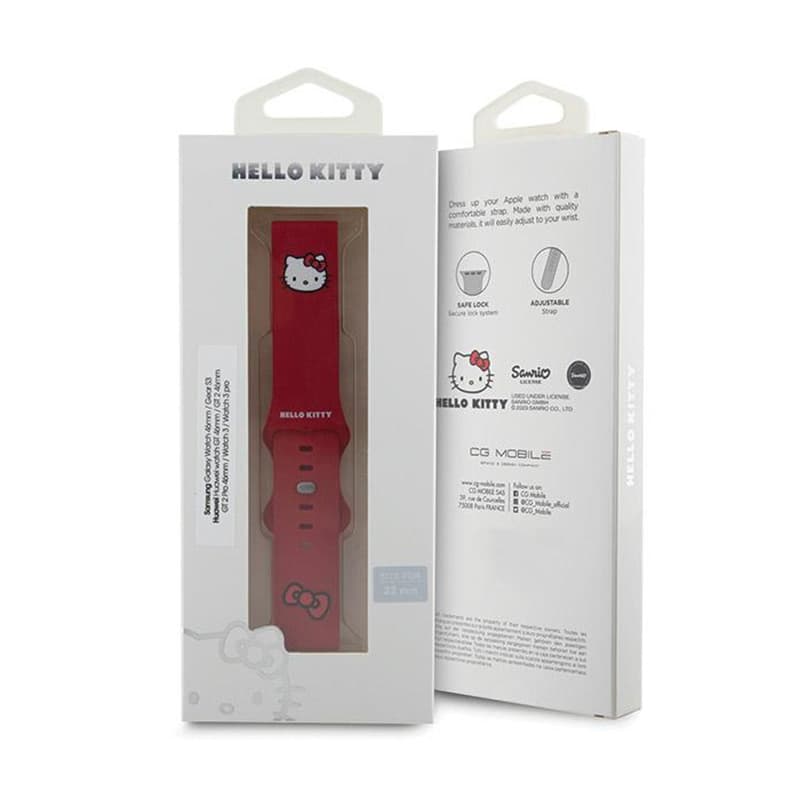 Hello Kitty Silicone Kitty Head - Universal strap for smartwatch 22 mm (red) 4