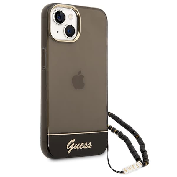 Guess Translucent Pearl Strap - Case for iPhone 14 Plus (Black) 3