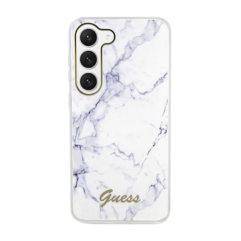 Guess Marble Collection - Case for Samsung Galaxy S23+ (White) 3