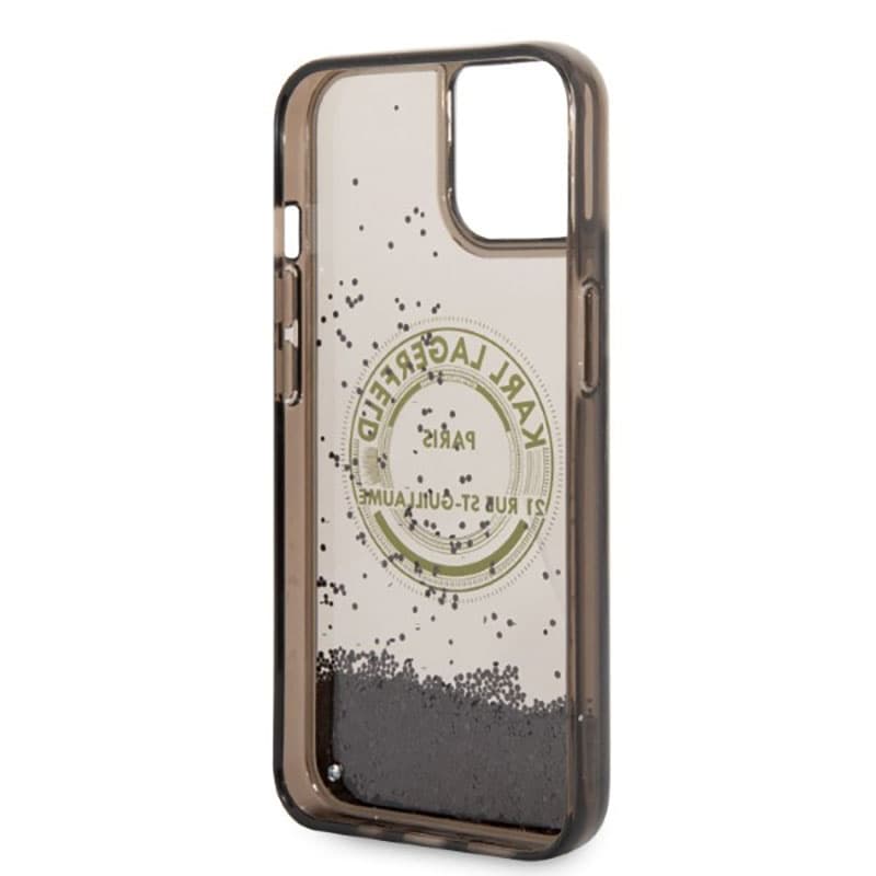 Karl Lagerfeld Liquid Glitter Round RSG Logo Case - Case for iPhone 14 Plus (Black) 7