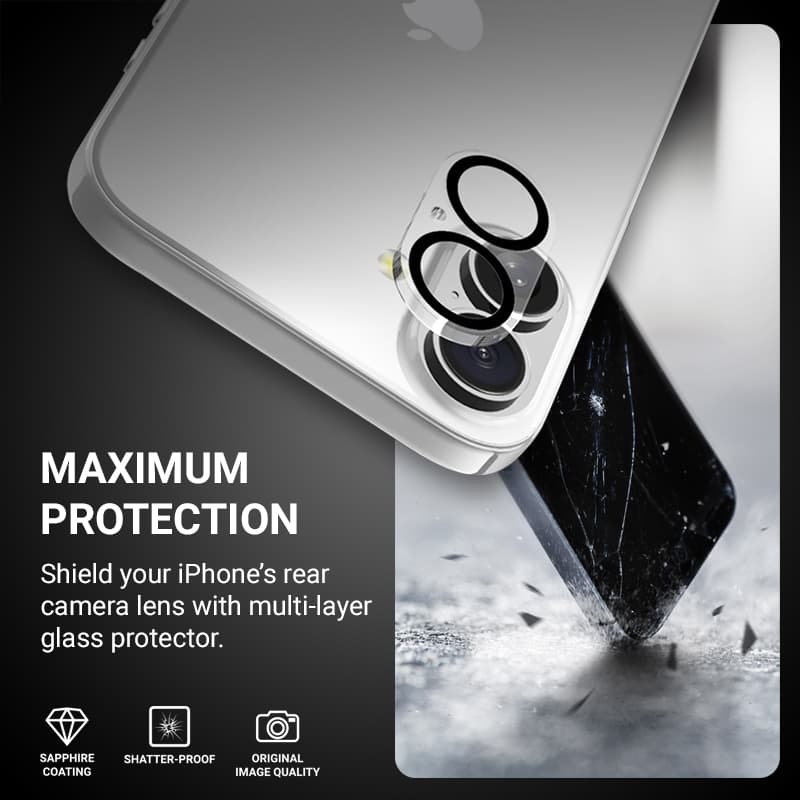 Crong Lens Shield - Glass for the camera and lens of the iPhone 16 / iPhone 16 Plus 4