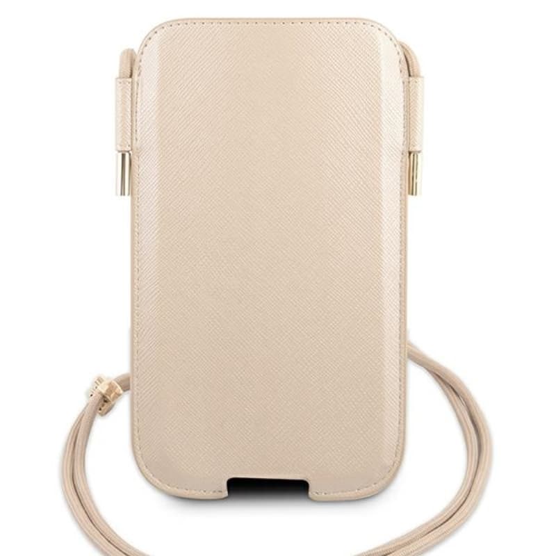 Guess Saffiano Pouch - Phone bag S / M max 6.1 "(gold) 3