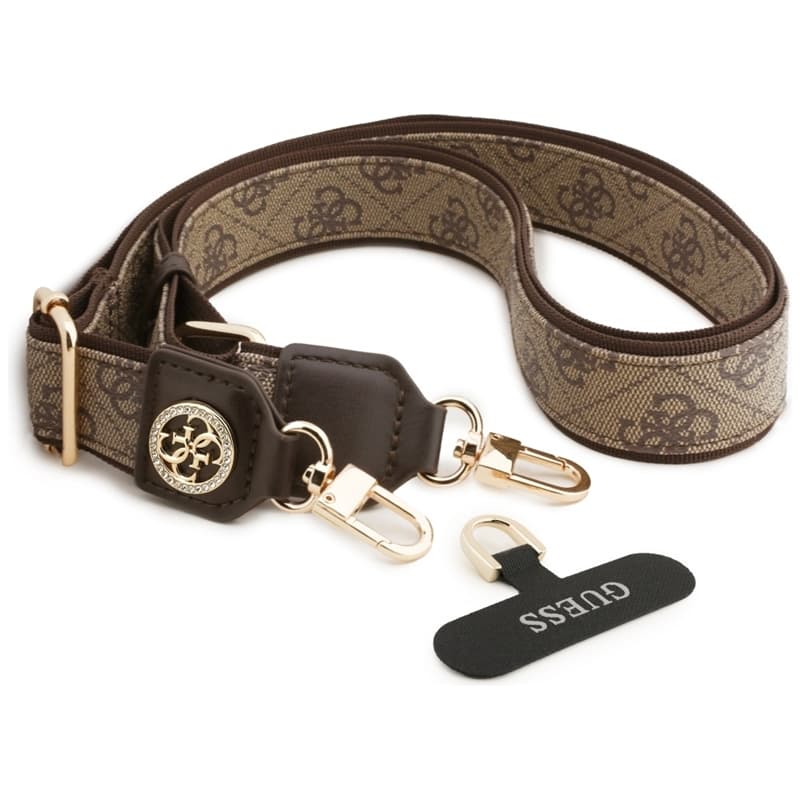 Guess Universal Crossbody Strap 4G Tether Patch Strass Metal Logo - Universal Phone Strap / Lanyard (Brown) 2