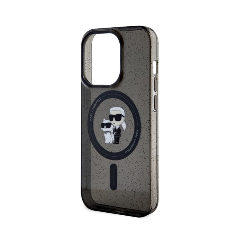 Karl Lagerfeld Karl & Choupette Glitter Magsafe - Case for iPhone 15 Pro (Black) 6