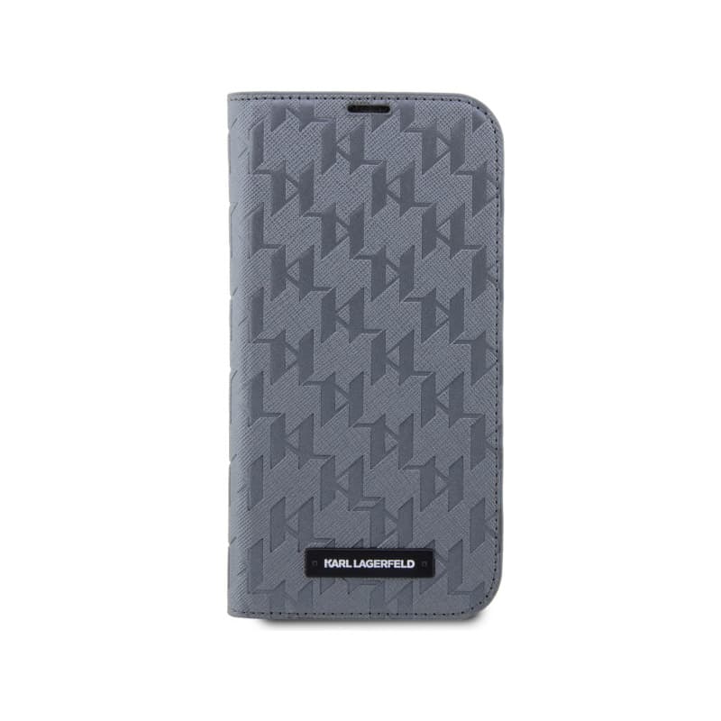 Karl Lagerfeld Booktype Saffiano Monogram - Case for iPhone 14 (Grey) 3