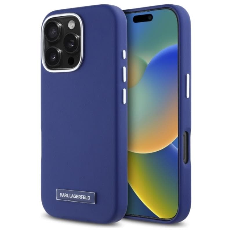 Karl Lagerfeld FW Metal Plate MagSafe - Case for iPhone 16 Pro Max (blue) 1