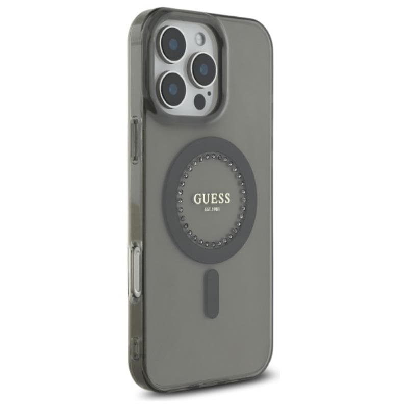 Guess IML Rhinestones MagSafe - Case for iPhone 16 Pro Max (Black) 4