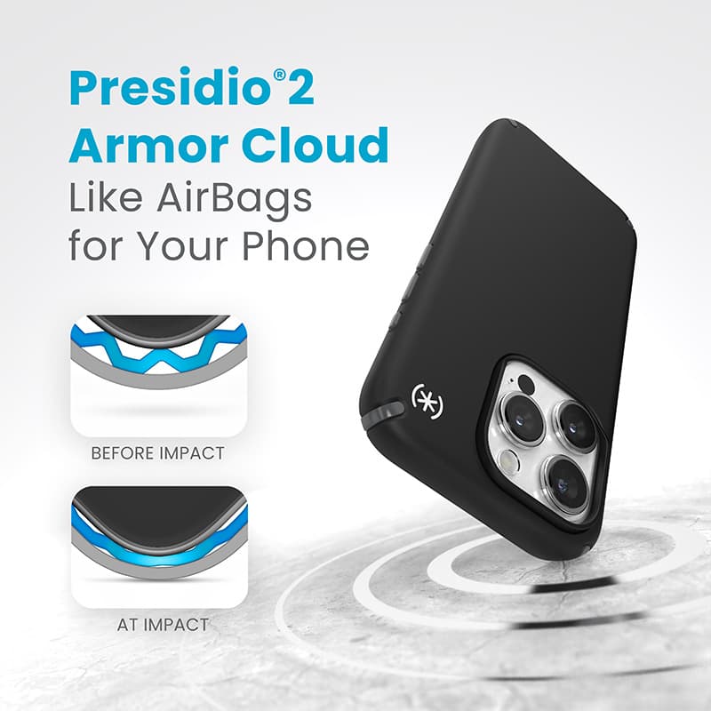 Speck Presidio2 Pro - iPhone 15 Pro Case (Black / Slate Gray / White) 6
