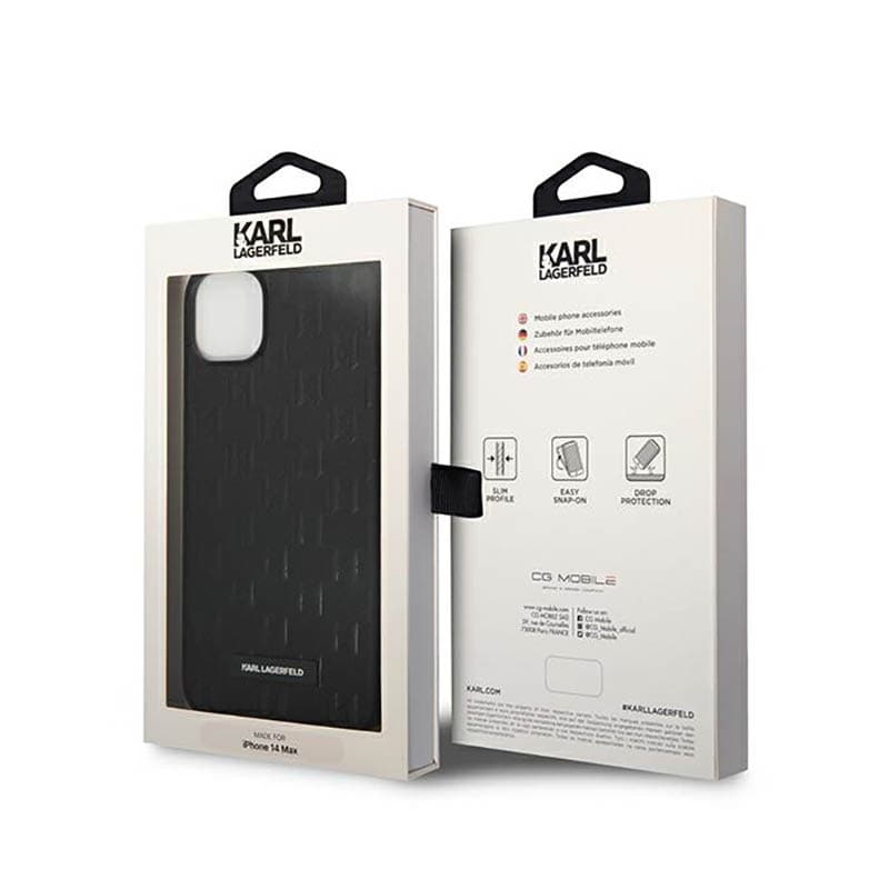 Karl Lagerfeld Saffiano Mono Metal Logo - Case for iPhone 14 Plus (Black) 8