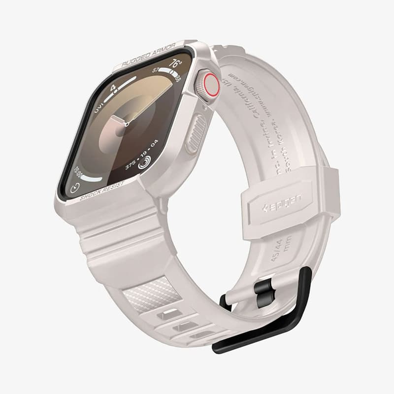 Spigen Rugged Armor Pro - Strap with case for Apple Watch 4/5/6/7/8/9/SE 44/45 mm (Dune Beige) 7