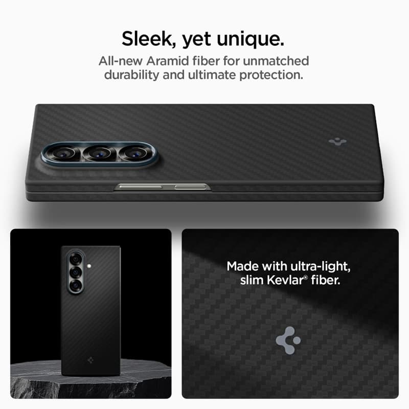 Spigen Airskin Aramid - Case for Samsung Galaxy Z Fold 7 (Black) 2