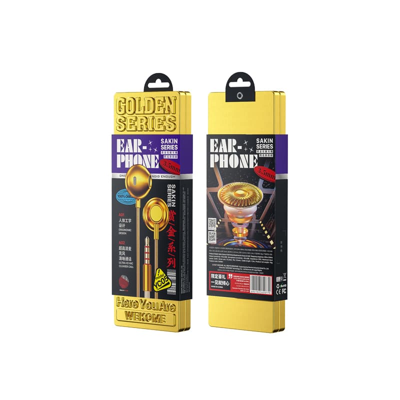 WEKOME YC05 Sakin Series - 3.5 mm jack wired headphones (Gold) 3