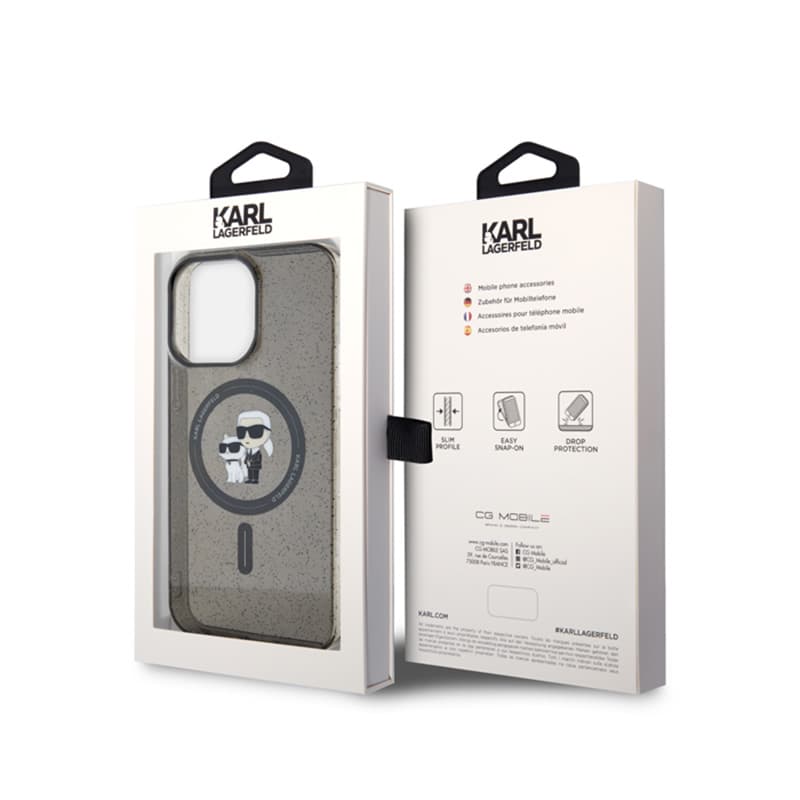 Karl Lagerfeld Karl & Choupette Glitter Magsafe - Case for iPhone 15 Pro Max (Black) 8