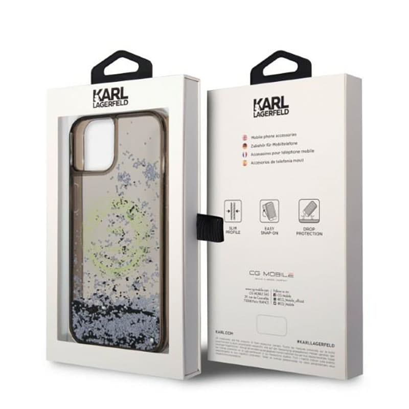 Karl Lagerfeld Liquid Glitter Round RSG Logo Case - Case for iPhone 14 Plus (Black) 8