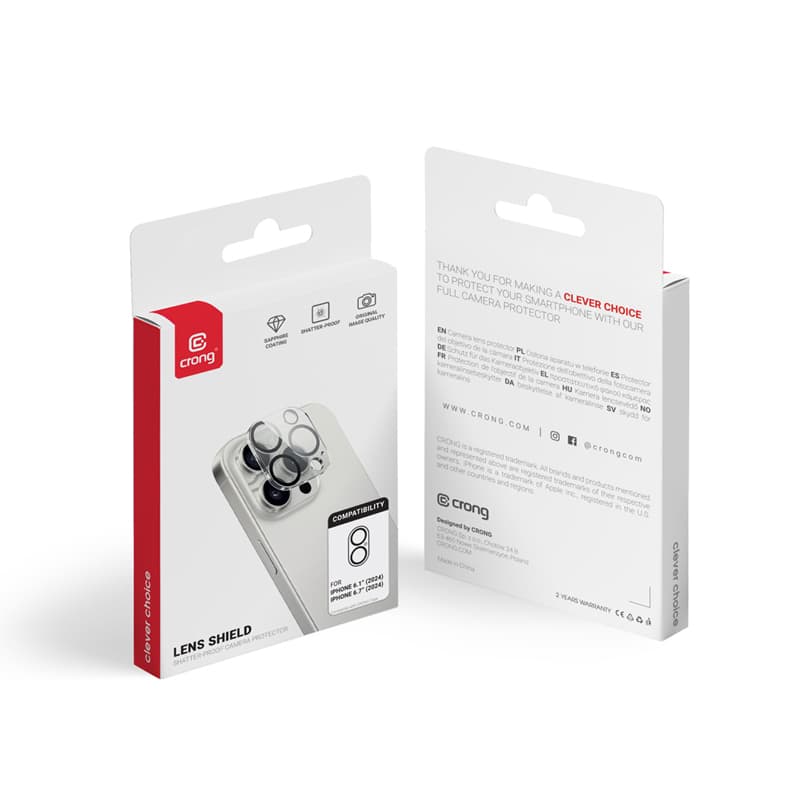 Crong Lens Shield - Glass for the camera and lens of the iPhone 16 / iPhone 16 Plus 5