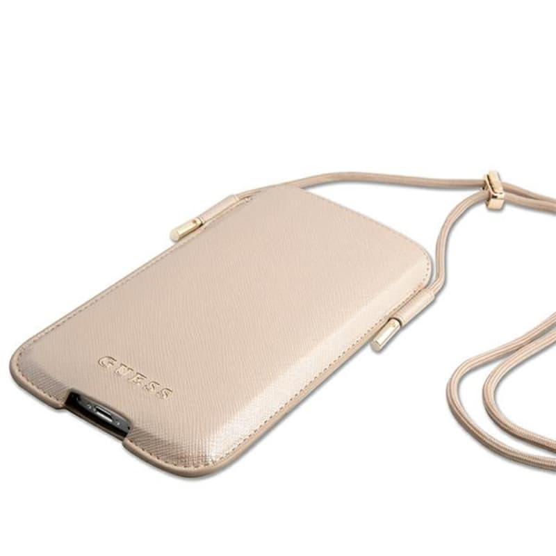 Guess Saffiano Pouch - Phone bag S / M max 6.1 "(gold) 4