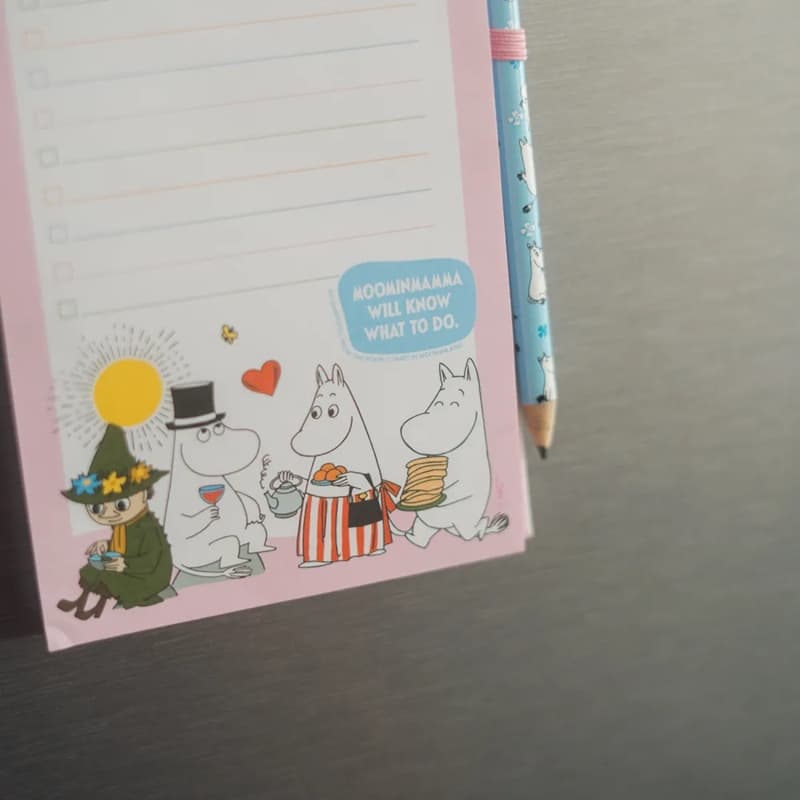 Moomins - Magnetic notebook / shopping list for the fridge + pencil (10 x 21 cm) 5