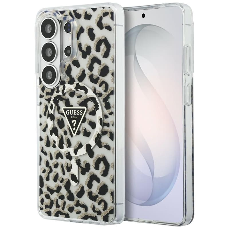 Guess IML Leopard Print Triangle MagSafe - Samsung Galaxy S26 Ultra Case (Black) 1