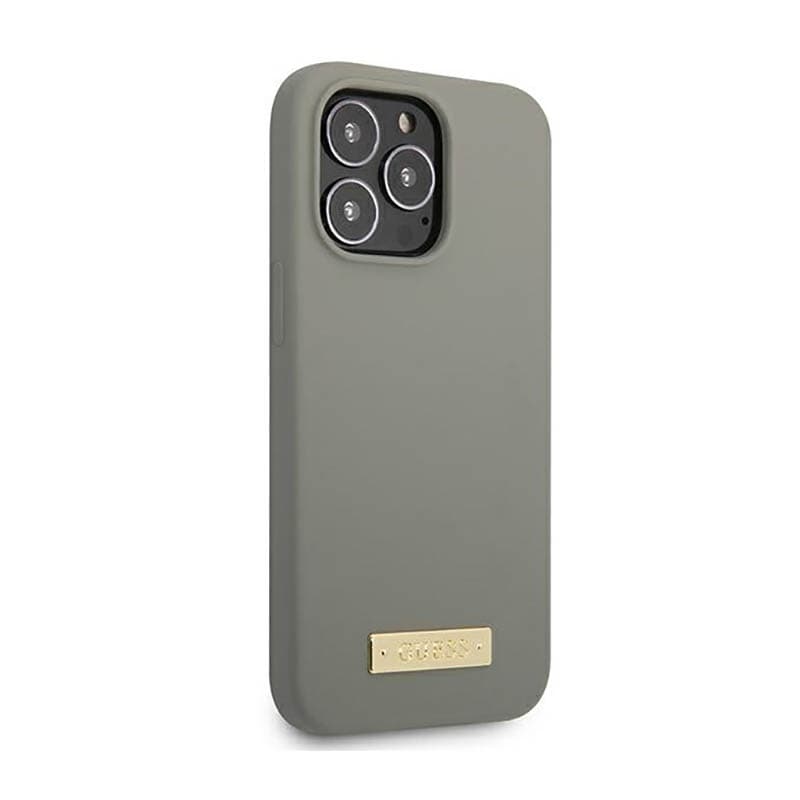 Guess Silicone Logo Plate MagSafe - Case for iPhone 13 Pro Max (Grey) 4