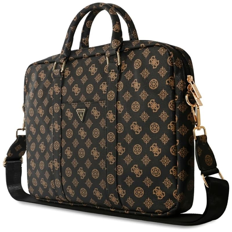 Guess 4G Peony Front Pocket Zipper Triangle Logo - Laptop Bag 16" (black) 3