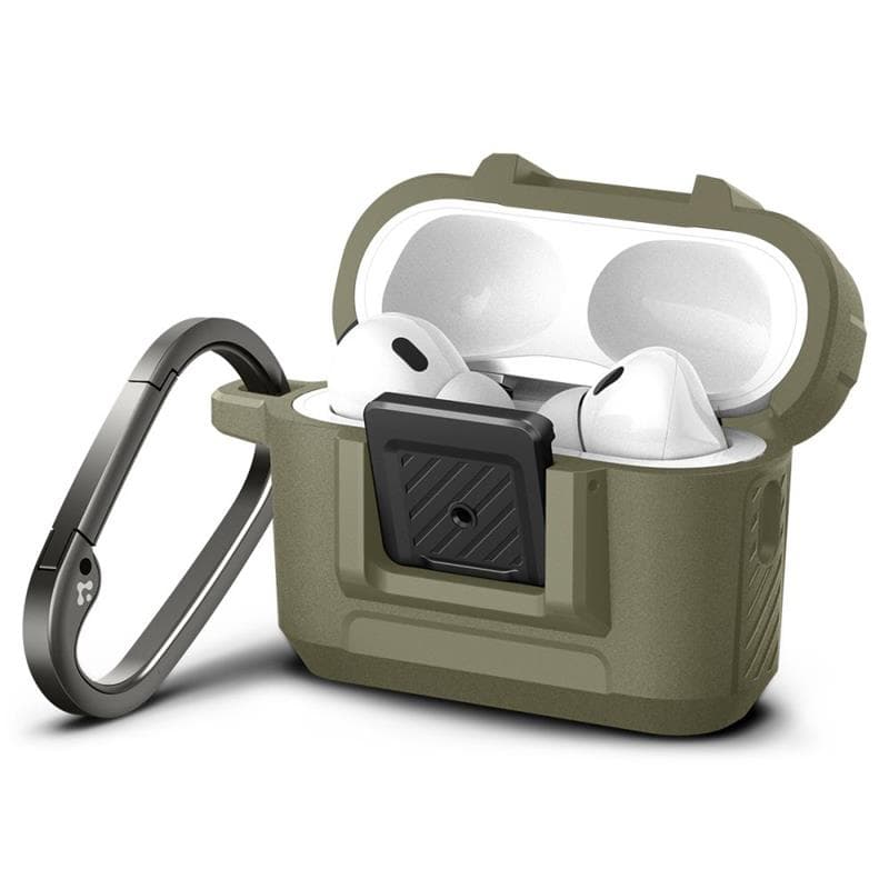 Spigen Lock Fit - Armoured Case for Apple AirPods Pro 1 / 2 (Vintage Khaki)