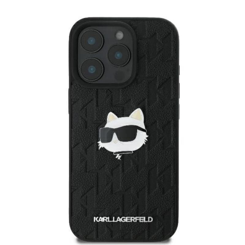 Karl Lagerfeld Monogram Choupette Head Pin - Case for iPhone 16 Pro (black) 3