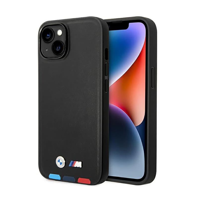 BMW Leather Hot Stamp Tricolor MagSafe - Case for iPhone 14 Plus (Black) 1
