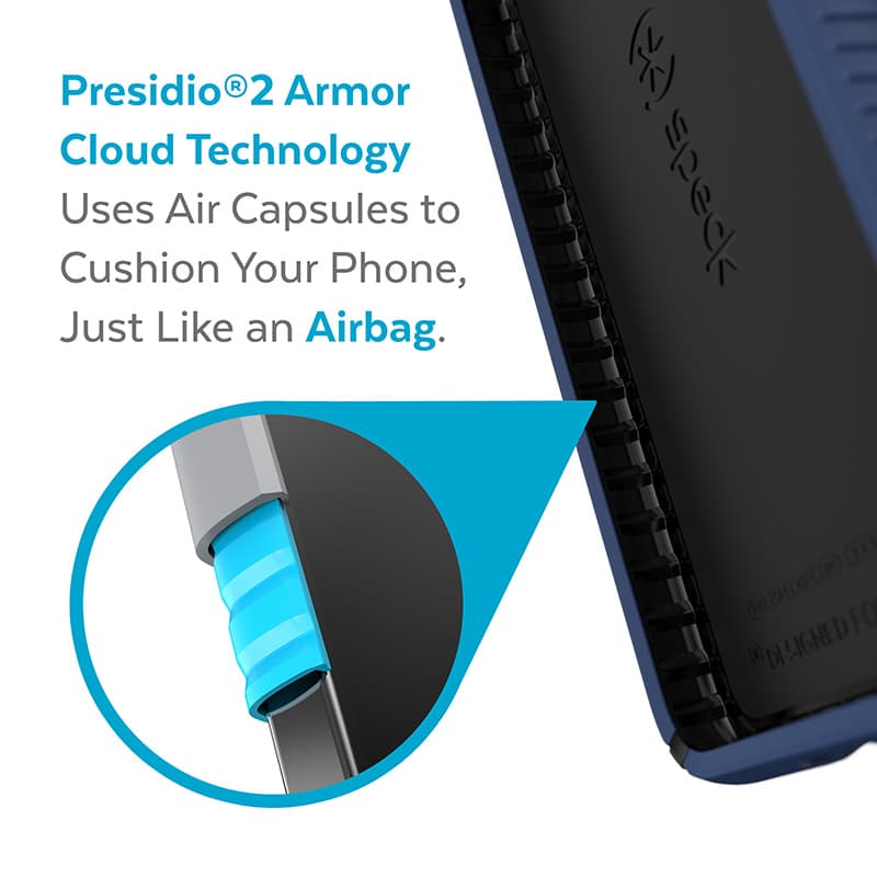 Speck Presidio2 Grip - Case for Samsung Galaxy S22+ with MICROBAN  (Coastal Blue/Black) 3