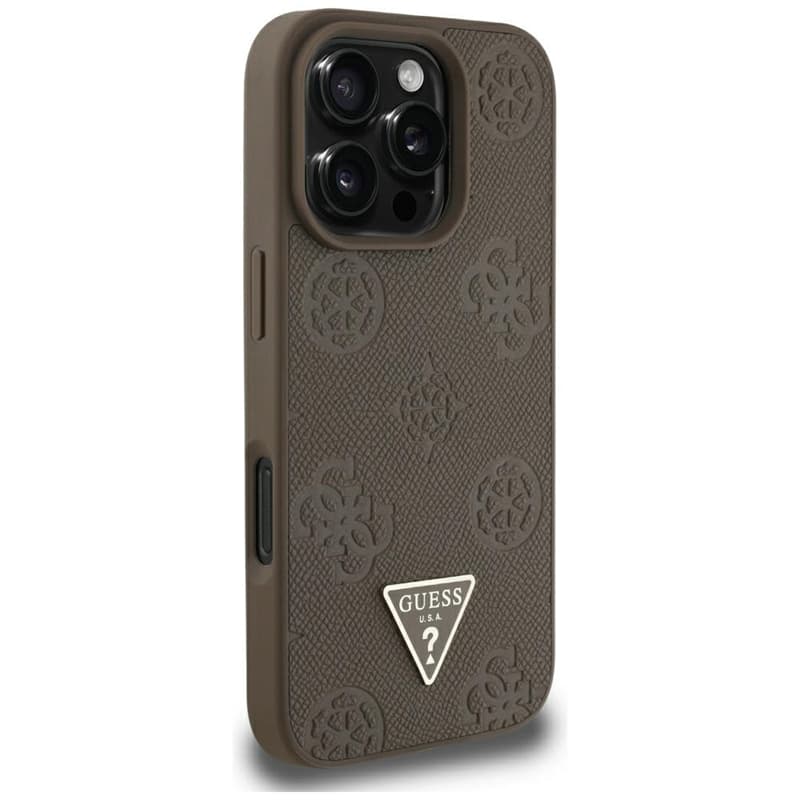 Guess Grained Hot Stamp Peony Triangle Logo MagSafe - Case for iPhone 16 Pro Max (brown) 4