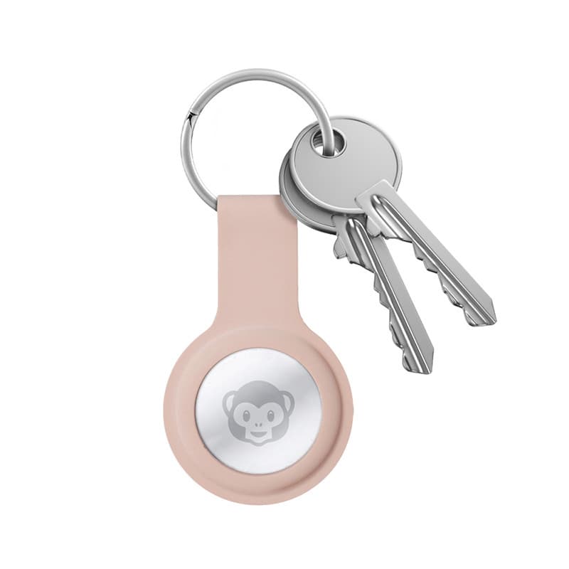 Crong Silicone Case with Key Ring – Protective keychain case for Apple AirTag 1/2 (sand pink) 6